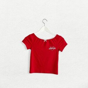 Tommy Jeans Tommy Girl Baby Tee in Primary Red